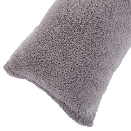 Hastings Home Body Pillow Cover, Soft Sherpa Pillowcase With Zipper, Fits Pillows Up To 51 Inches(Grey) 985012OPS